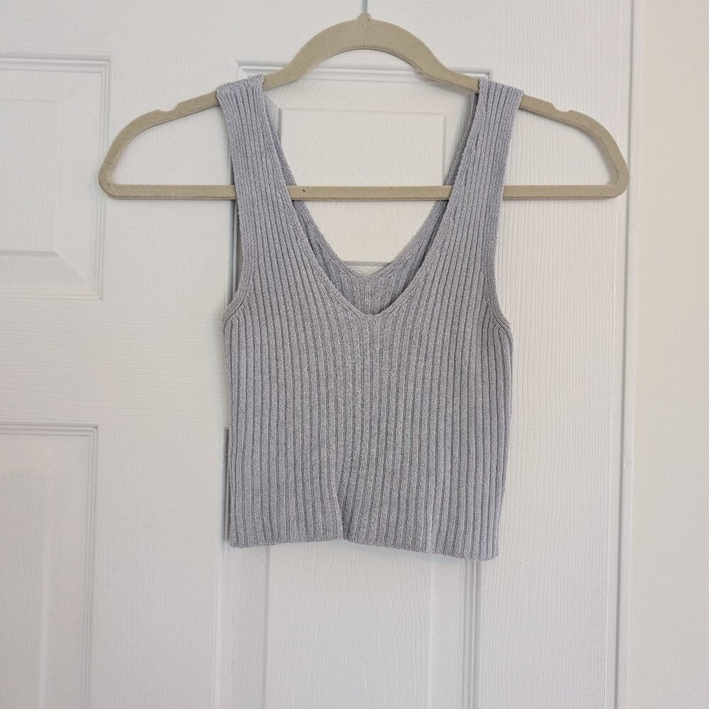 Purple knit crop top